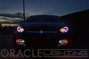 Dodge Dart Fog Light Halo Kit - ORACLE Lighting - Surface Mount LED Projector - Red - `13-`16